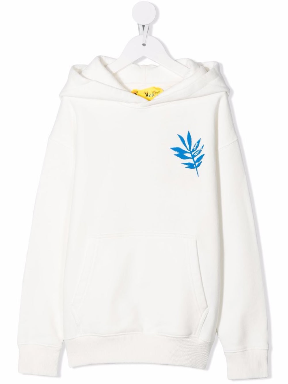 OFF LEAF HOODIE WHITE BLUE