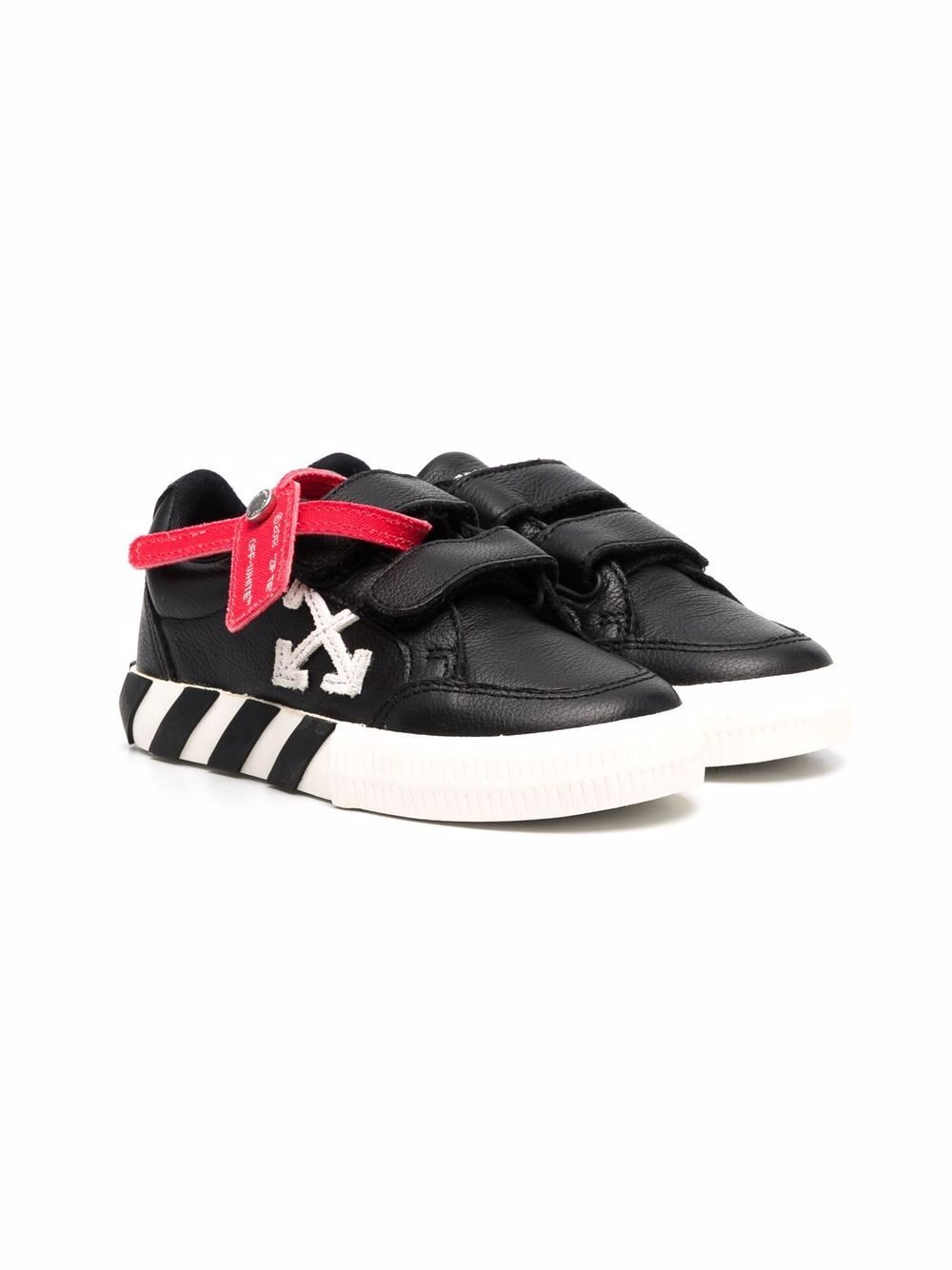 LOW STRAP VULCANIZED CALF LEA BLACK WHITE