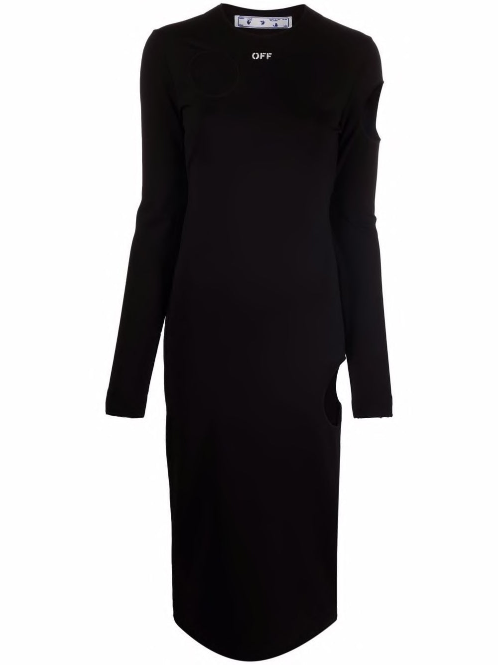 JERSEY METEOR L/S DRESS BLACK WHITE