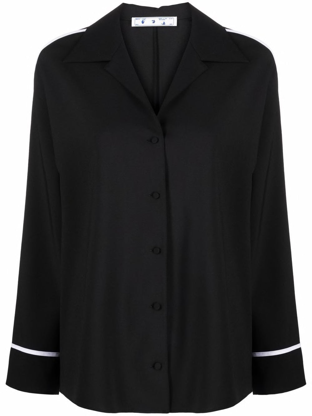 LIGHT WOOL L/S PAJAMA SHIRT BLACK NO COLOR