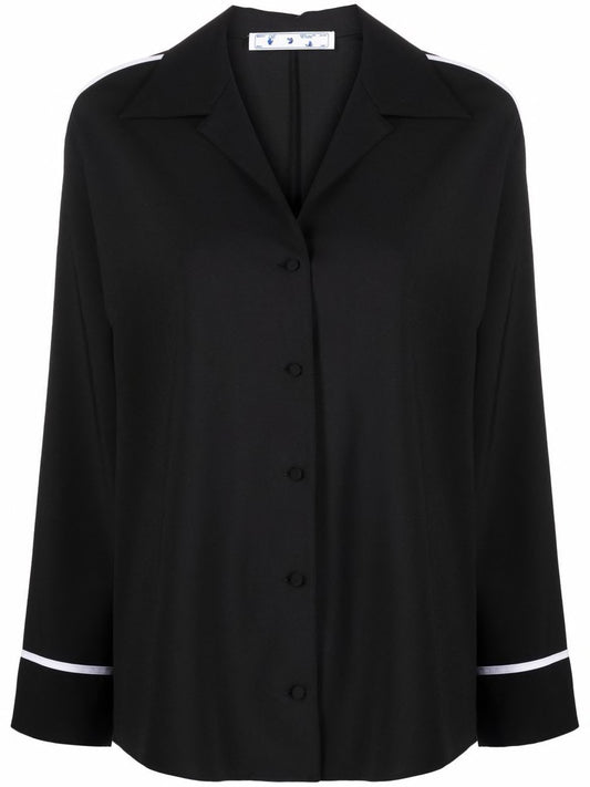 LIGHT WOOL L/S PAJAMA SHIRT BLACK NO COLOR