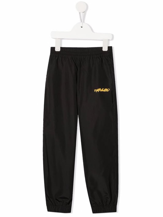 OW SCRIPT LOGO DIAGONAL PANT BLACK YELLOW