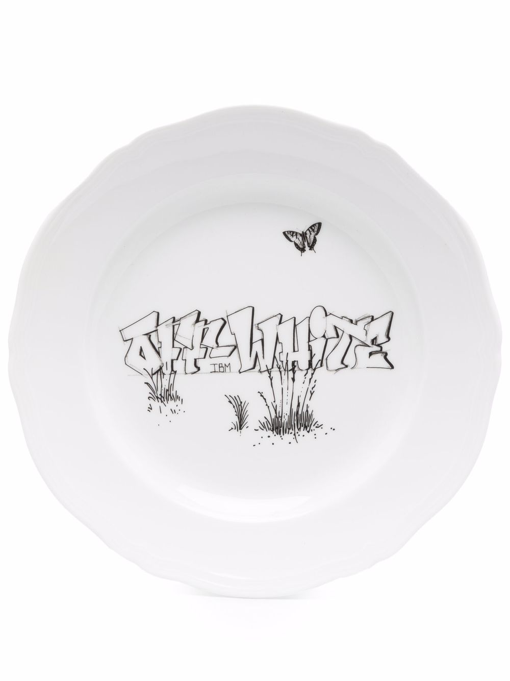 OW GINORI DESSERT PLATE WHITE BLACK