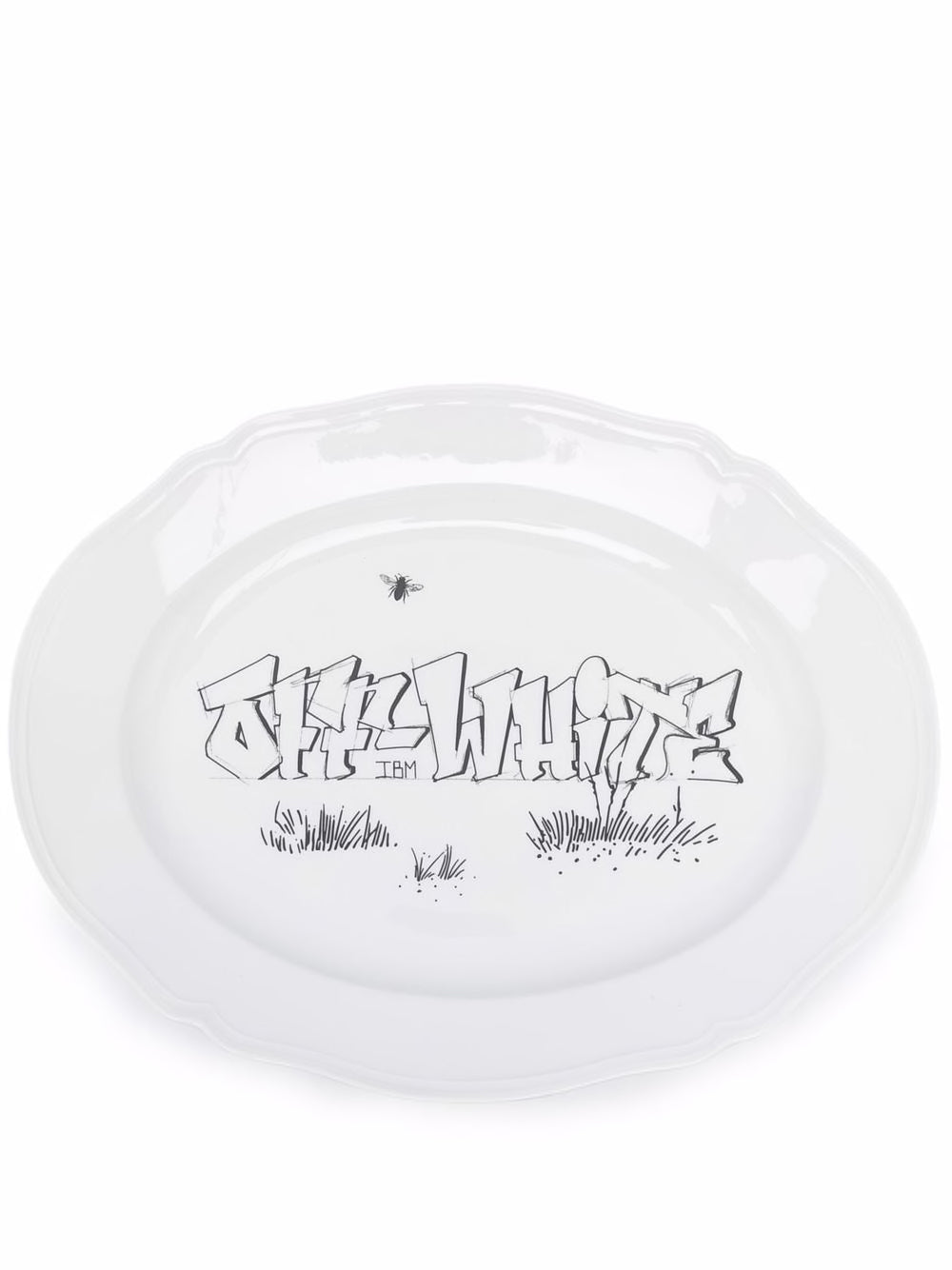 OW GINORI OVAL TRAY WHITE BLACK