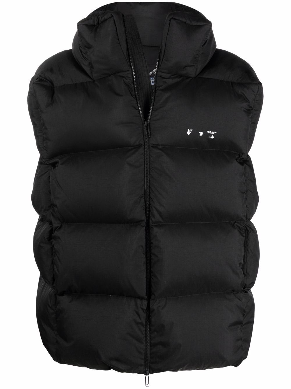 BOX PUFFER VEST BLACK WHITE