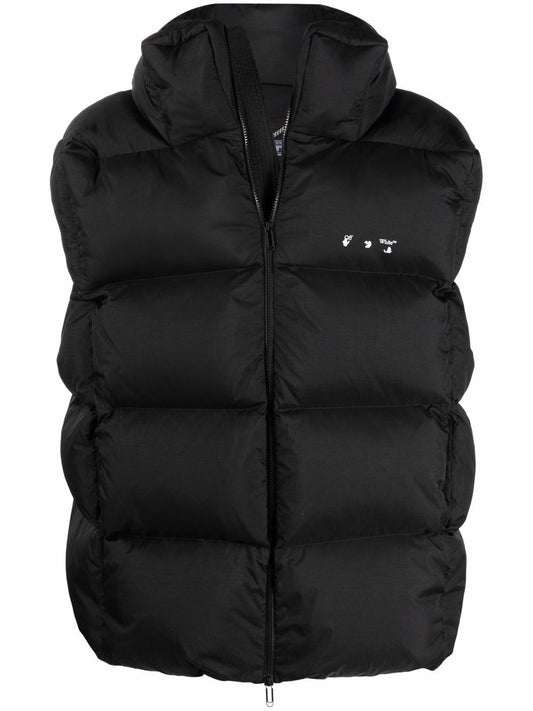 BOX PUFFER VEST BLACK WHITE