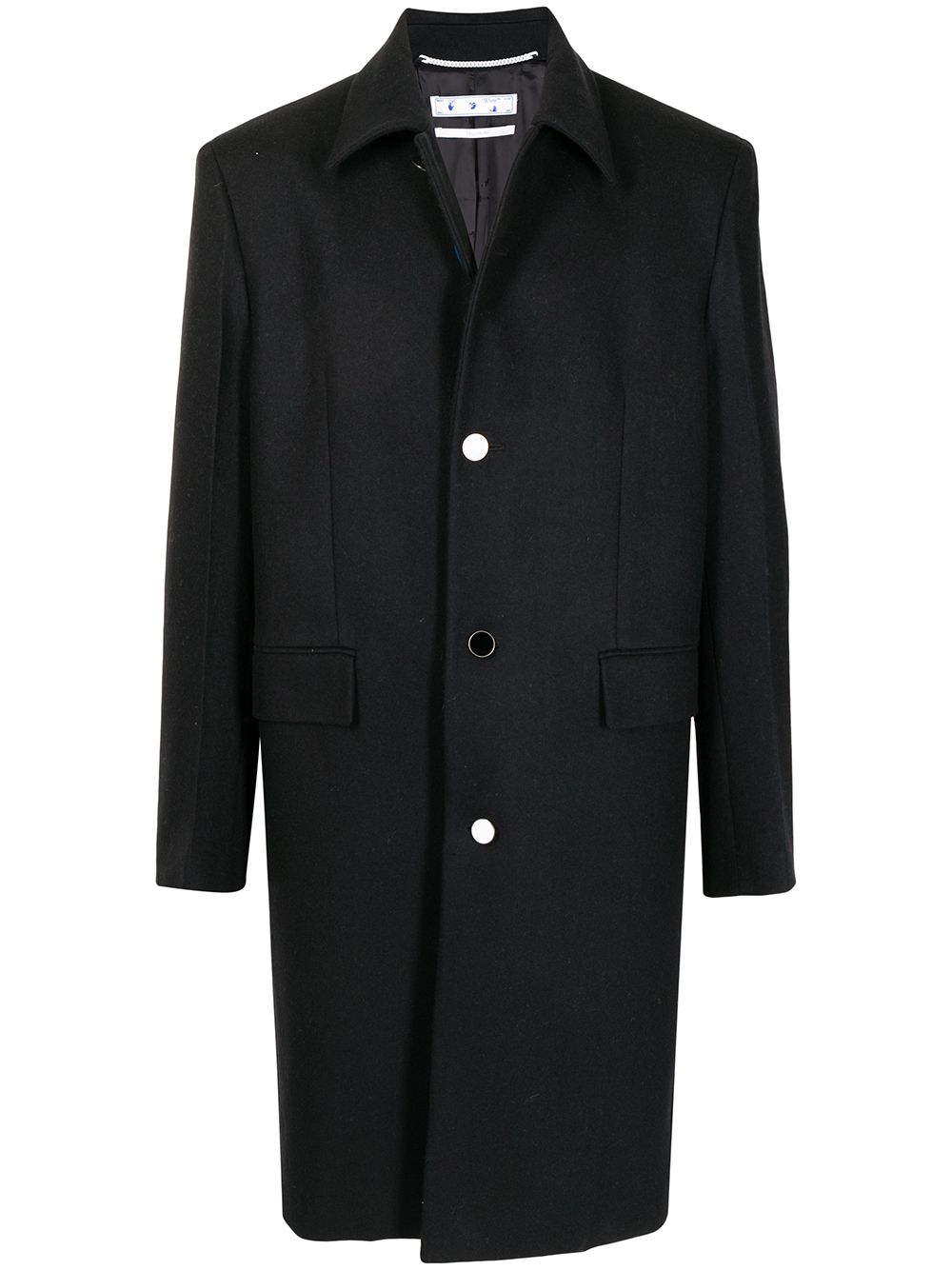 COLOR BUTTON COAT BLACK NO COLOR