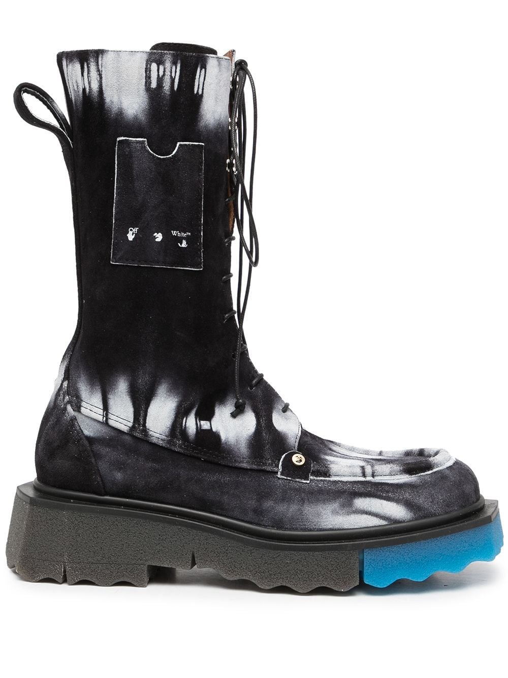 TIE DYE SPONGE POCKET COMBAT BLACK WHITE