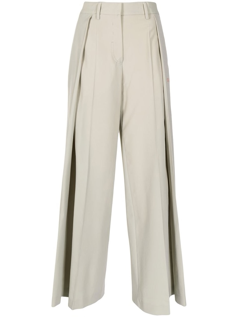 LIGHT WOOL SIDE PLEATS PANT LIGHT GREY NO COLOR