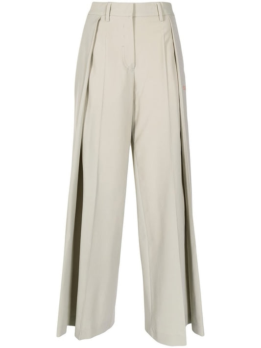 LIGHT WOOL SIDE PLEATS PANT LIGHT GREY NO COLOR