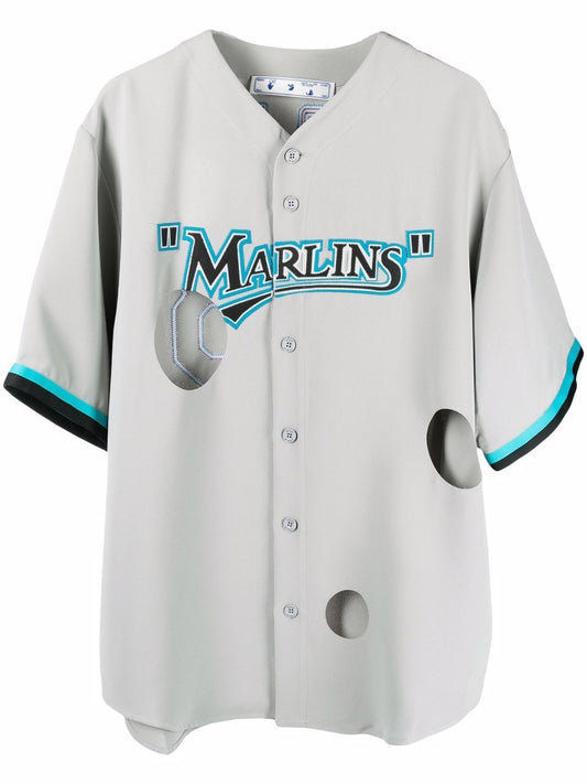 MLB MIAMI MARLIN CHEESE SHIRT GREY BLACK BLUE