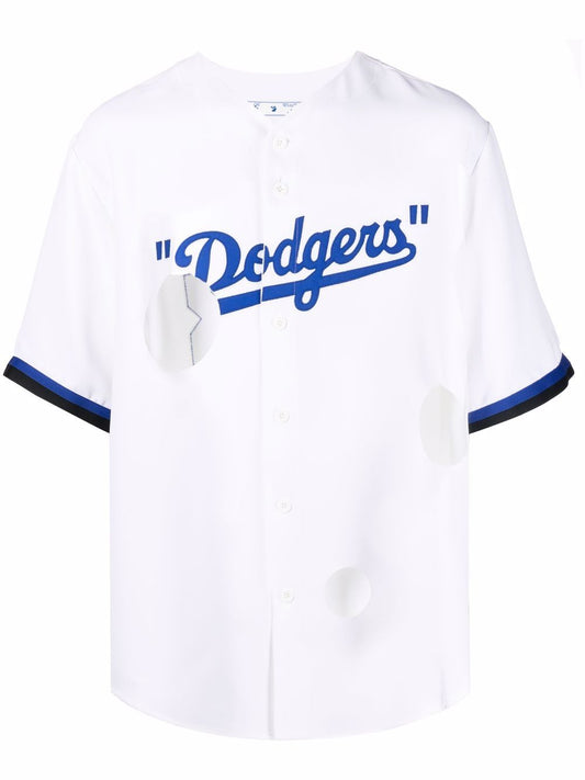 MLB LA DODGERS CHEESE SHIRT WHITE BLUE