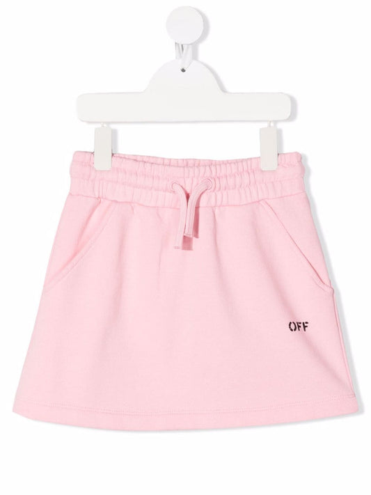 OFF STAMP SWEAT SKIRT PINK BLACK