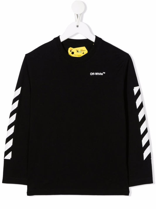 OFF RUBBER ARROW TEE L/S BLACK WHITE
