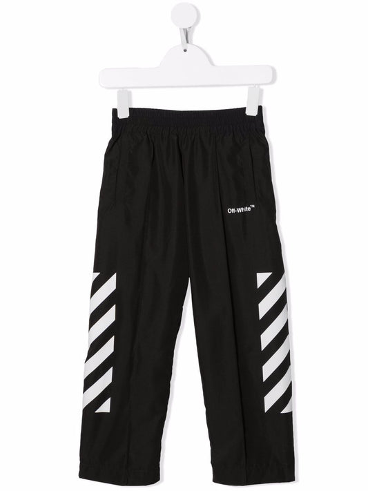 OFF HELVETICA TRACK PANT BLACK WHITE