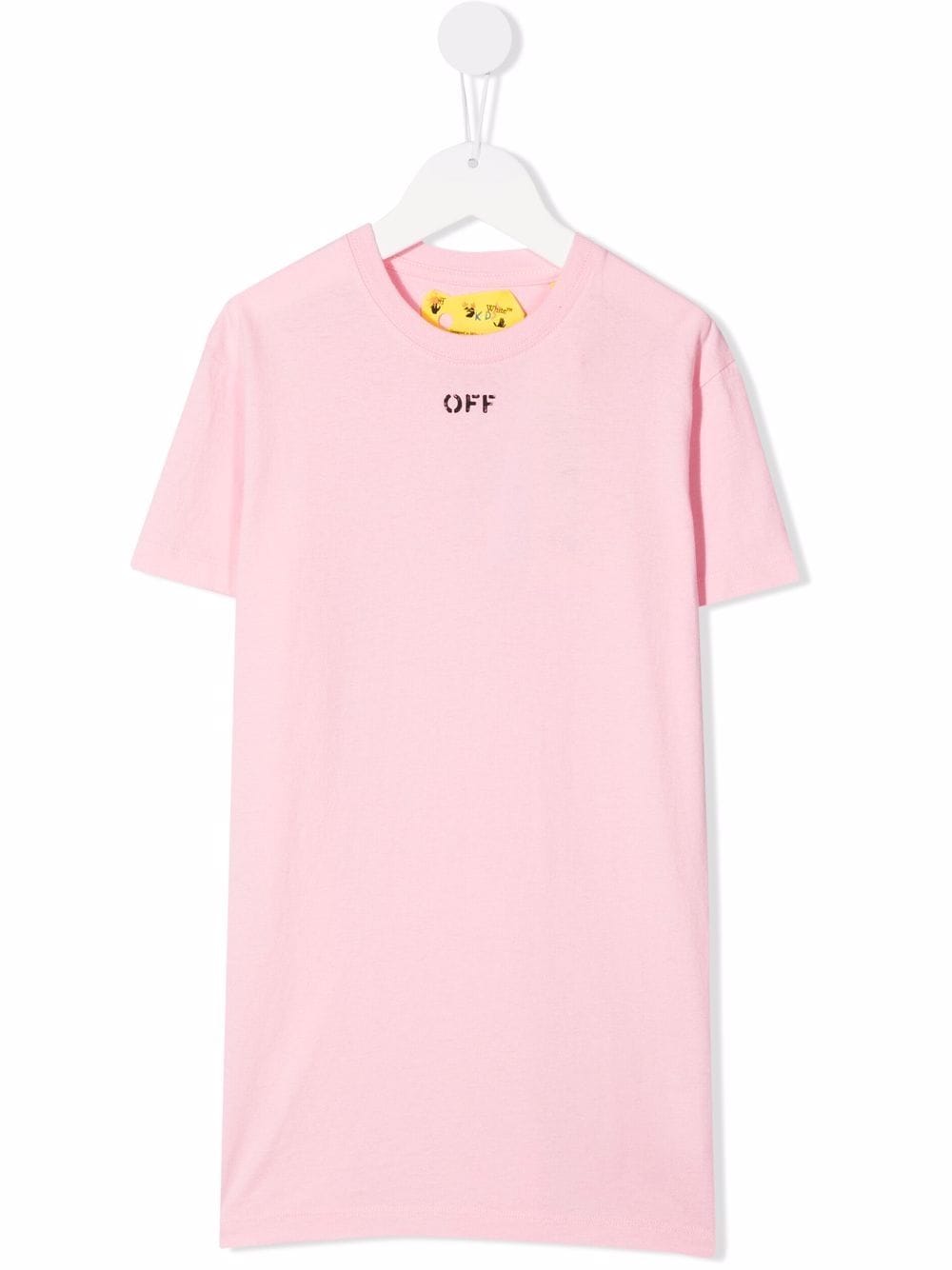 OFF STAMP TEE DRESS S/S PINK BLACK