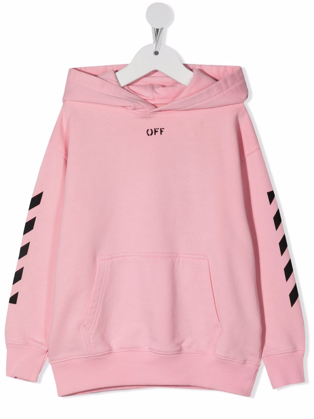 OFF STAMP HOODIE PINK BLACK
