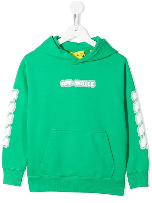 OFF GLOW IN THE DARK HOODIE GREEN WHITE