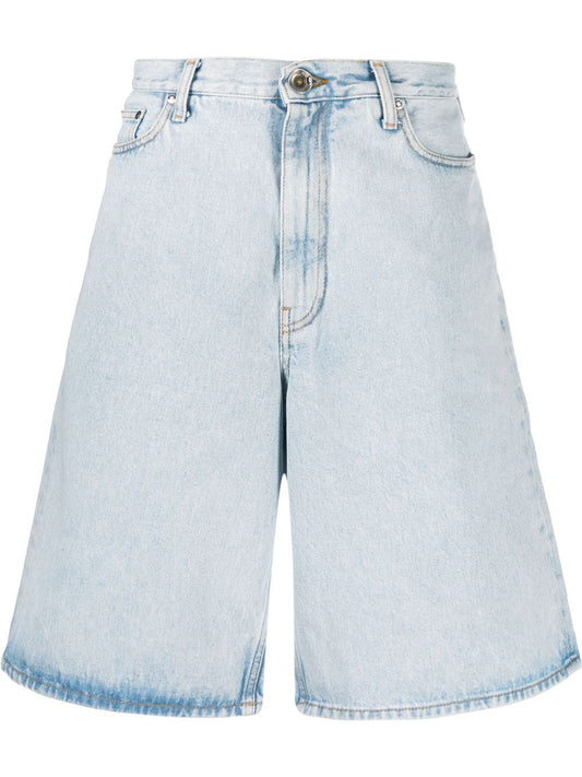 SINGLE ARROW SKATE DENIM SHOR BLEACH BLUE WHITE