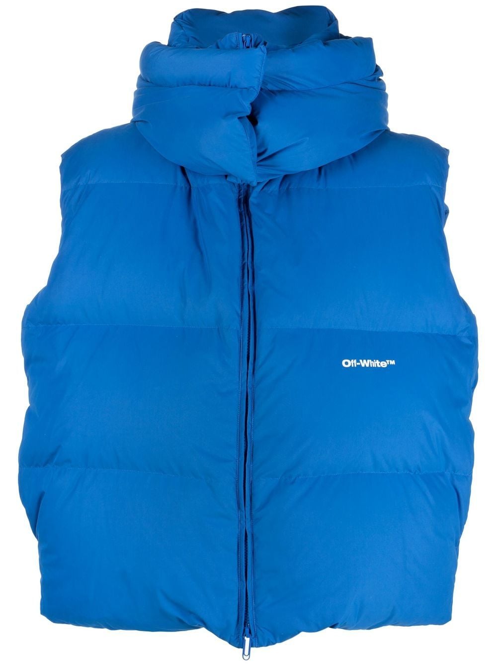 BOUNCE HOODED DOWN VEST PEACOCK WHITE