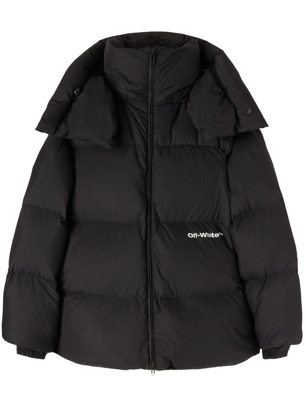 BOUNCE HOODED DOWN PUFFER BLACK WHITE