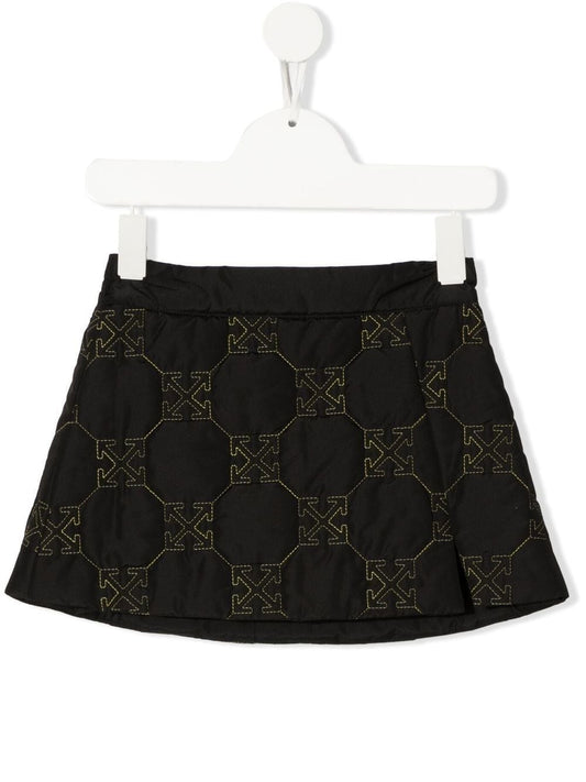 ARROW PADDED NYLON SKIRT BLACK YELLOW