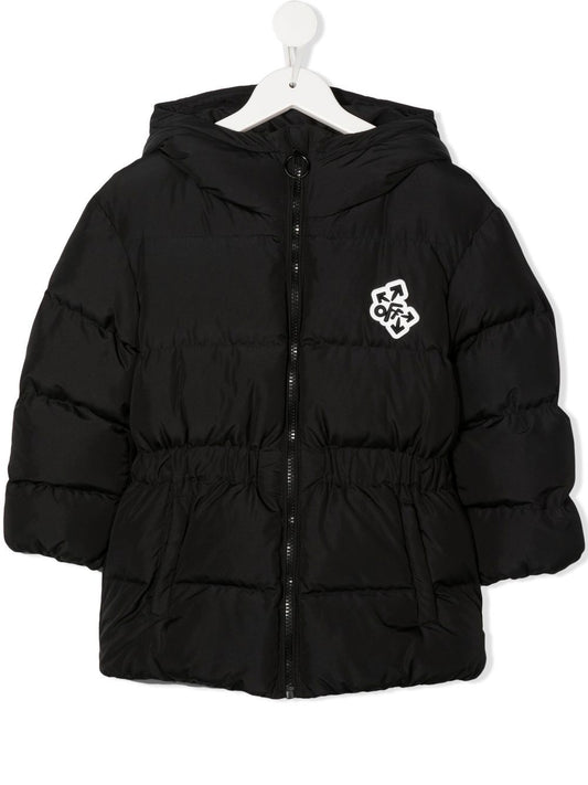 OFF ROUNDED NYLON PUFFER BLACK PINK