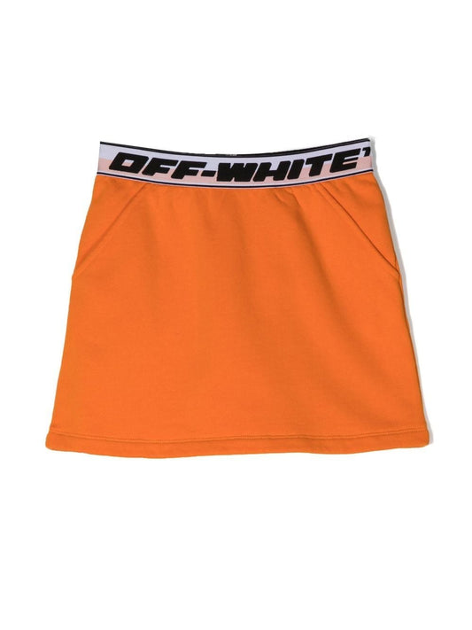 LOGO BAND SWEAT SKIRT ORANGE BLACK