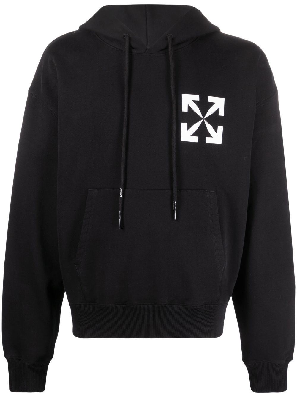 SINGLE ARROW OVER HOODIE BLACK WHITE