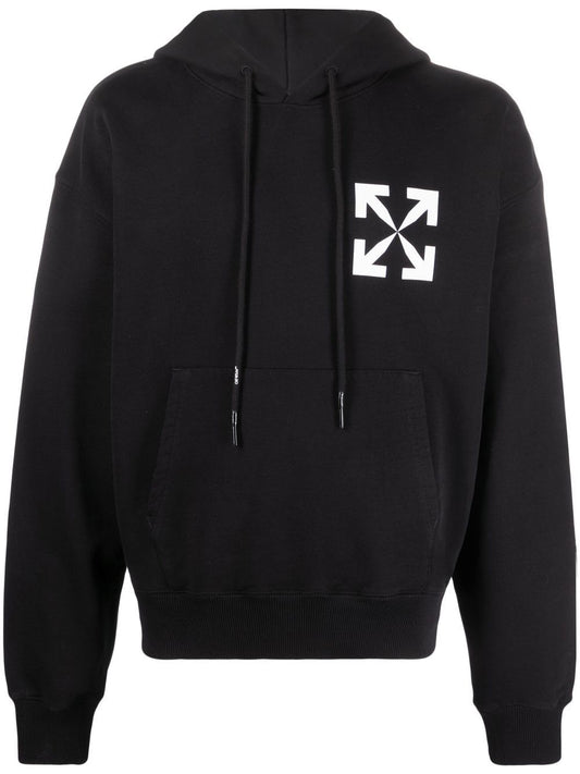 SINGLE ARROW OVER HOODIE BLACK WHITE