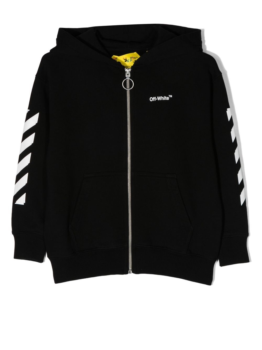 RUBBER ARROW HOODIE ZIP BLACK WHITE