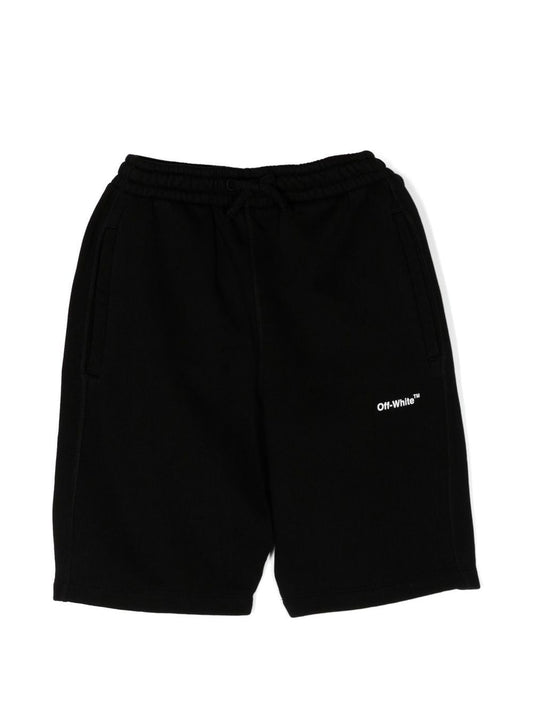 RUBBER ARROW SWEATSHORT BLACK WHITE