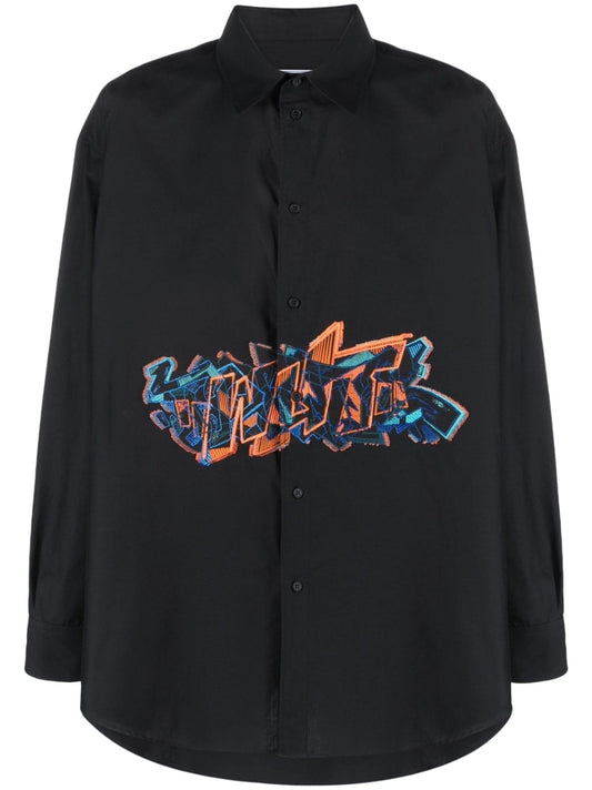 GRAF COUPE' OVER SHIRT BLACK FLUO ORANGE