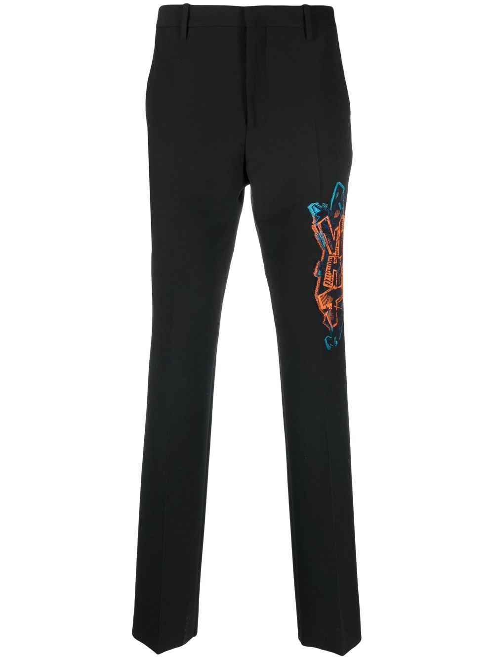GRAF COUPE' SLIM PANT BLACK FLUO ORANGE
