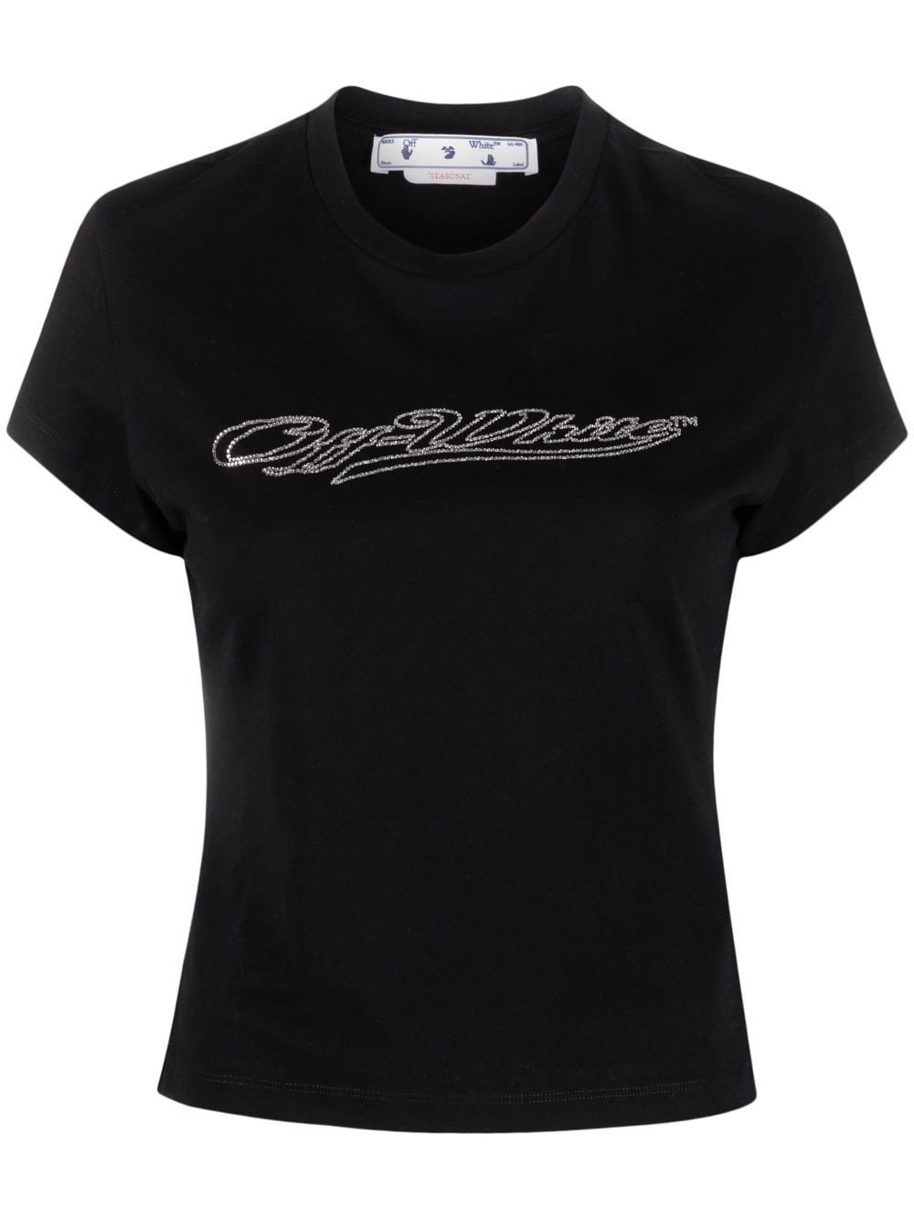 BLING BASEBALL FITTED TEE BLACK WHITE