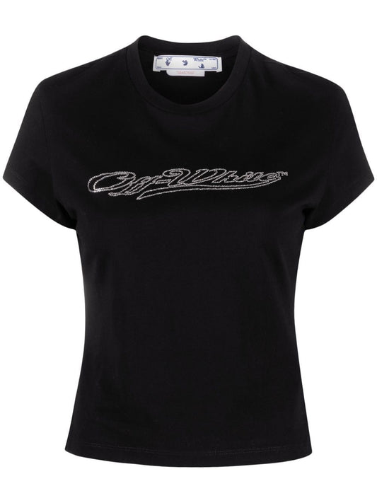 BLING BASEBALL FITTED TEE BLACK WHITE