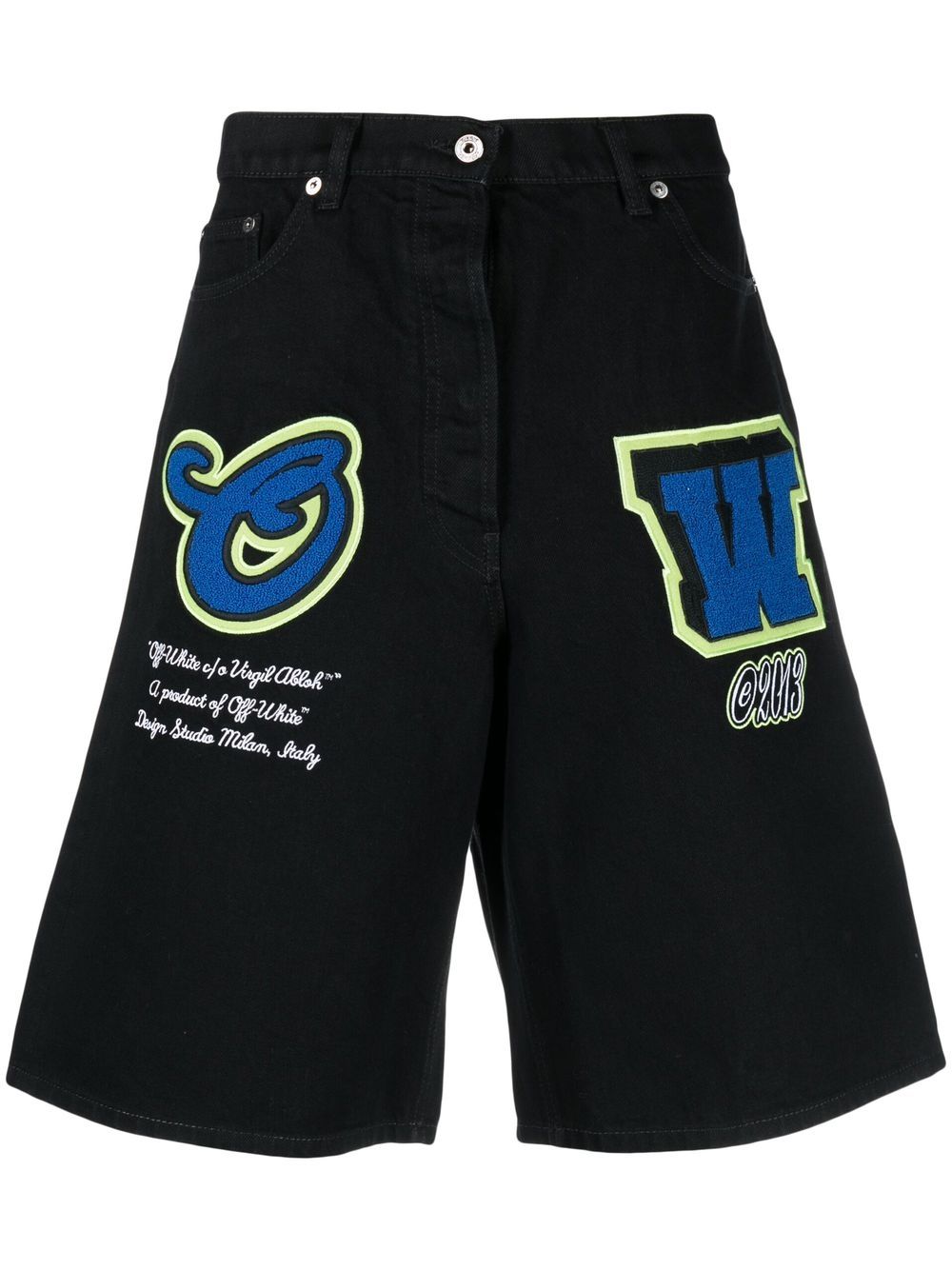 VARS PATCH DENIM SHORTS BLACK BLUE