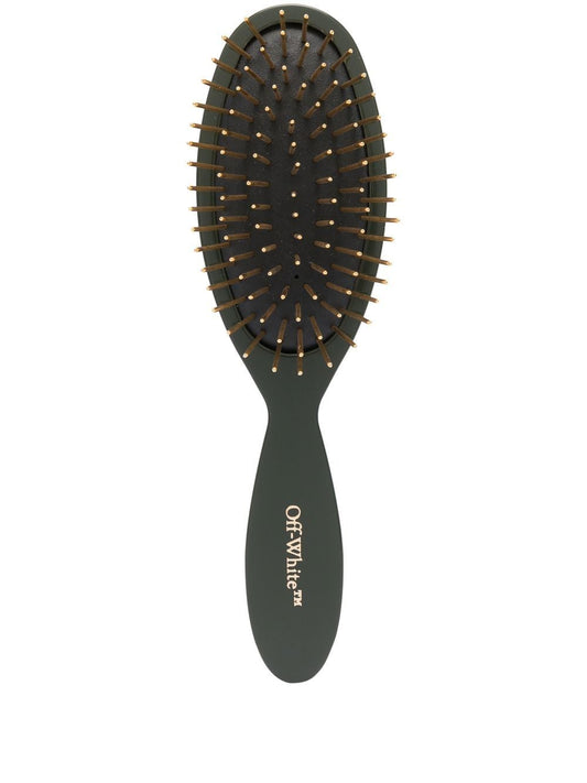 BOOKISH HAIR BRUSH ARMY GREEN GOLD