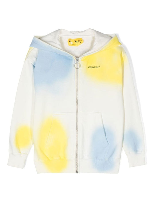COLOUR SPOT HOODIE ZIP SPRAYED BLACK