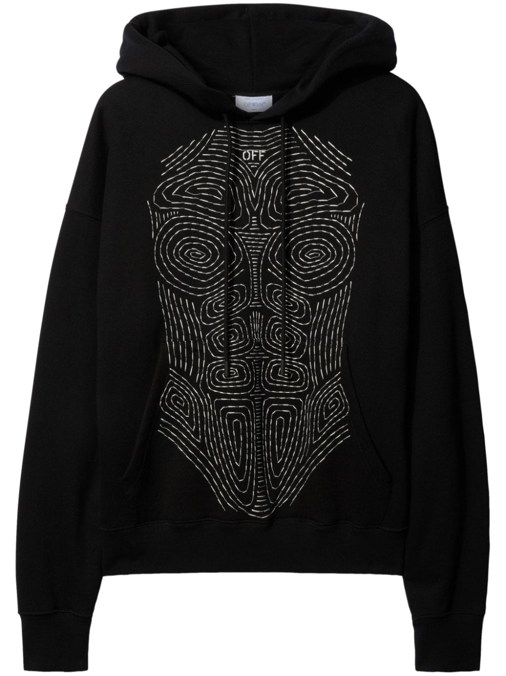 BODY STITCH SKATE HOODIE BLACK WHITE