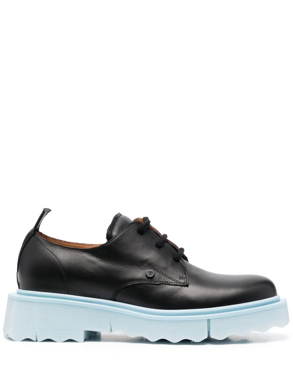 LEATHER SPONGE DERBY BLACK LIGHT BLUE