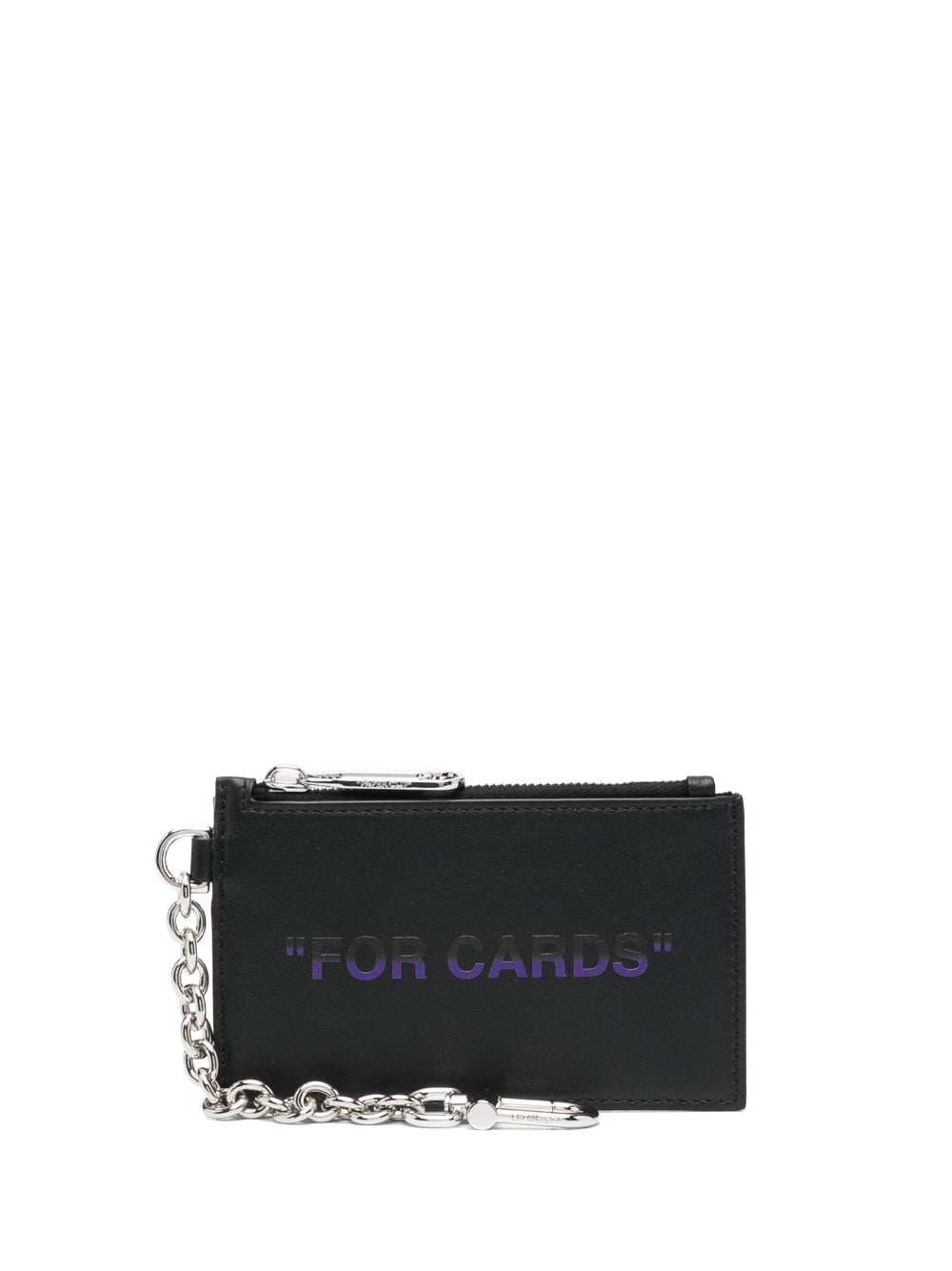 QUOTE CARD CASE WITH KEY RING BLACK PURPLE