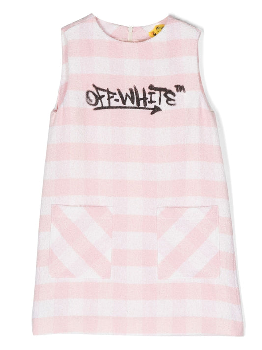 OFF GRAFFITI "A" DRESS PINK BLACK
